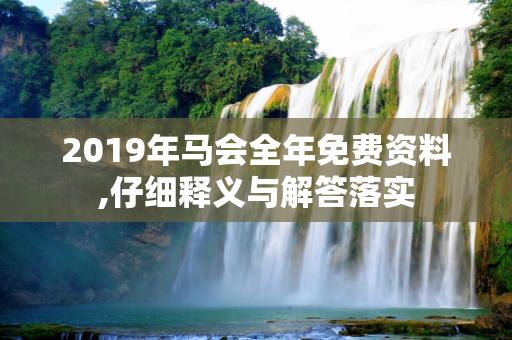 2019年马会全年免费资料,仔细释义与解答落实