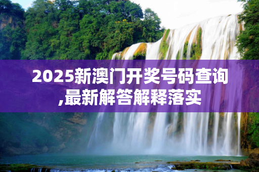 2025新澳门开奖号码查询,最新解答解释落实