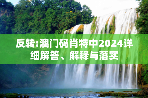 反转:澳门码肖特中2024详细解答、解释与落实