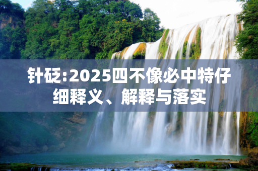 针砭:2025四不像必中特仔细释义、解释与落实