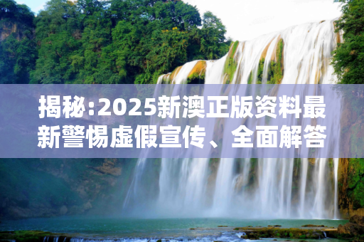 揭秘:2025新澳正版资料最新警惕虚假宣传、全面解答与解释