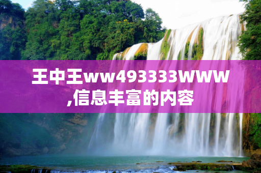 王中王ww493333WWW,信息丰富的内容