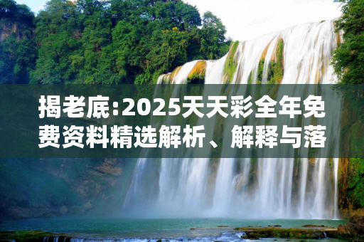 揭老底:2025天天彩全年免费资料精选解析、解释与落实