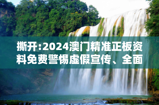 撕开:2024澳门精准正板资料免费警惕虚假宣传、全面解答