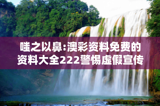 嗤之以鼻:澳彩资料免费的资料大全222警惕虚假宣传全面释义