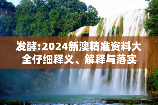 发酵:2024新澳精准资料大全仔细释义、解释与落实