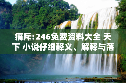 痛斥:246免费资料大全 天下 小说仔细释义、解释与落实