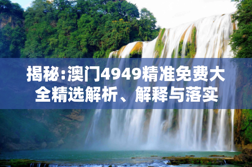 揭秘:澳门4949精准免费大全精选解析、解释与落实
