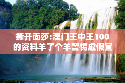 撕开面莎:澳门王中王100的资料羊了个羊警惕虚假宣传-全面释义