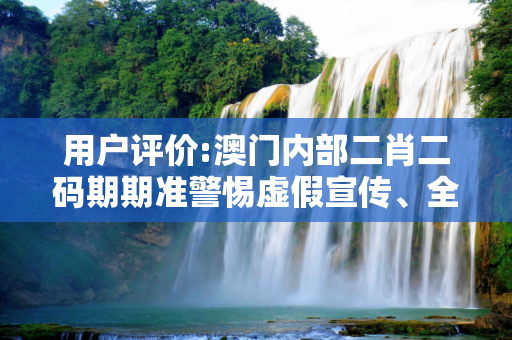 用户评价:澳门内部二肖二码期期准警惕虚假宣传、全面解答与解释