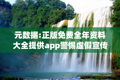 元数据:正版免费全年资料大全提供app警惕虚假宣传-全面释义