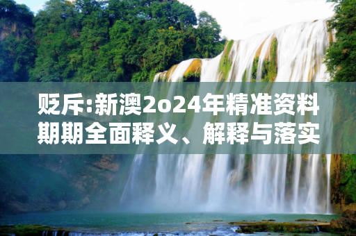 贬斥:新澳2o24年精准资料期期全面释义、解释与落实