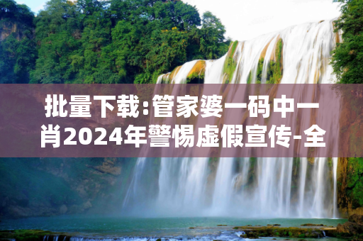 批量下载:管家婆一码中一肖2024年警惕虚假宣传-全面释义、解释与落实