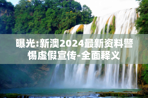 曝光:新澳2024最新资料警惕虚假宣传-全面释义