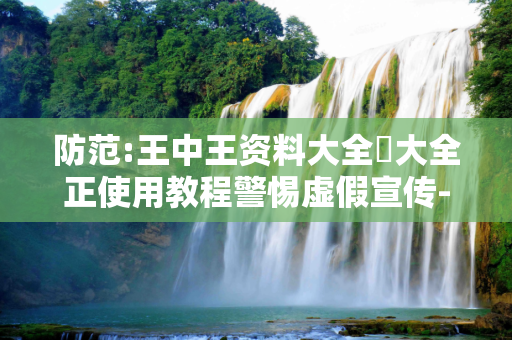 防范:王中王资料大全枓大全正使用教程警惕虚假宣传-全面释义