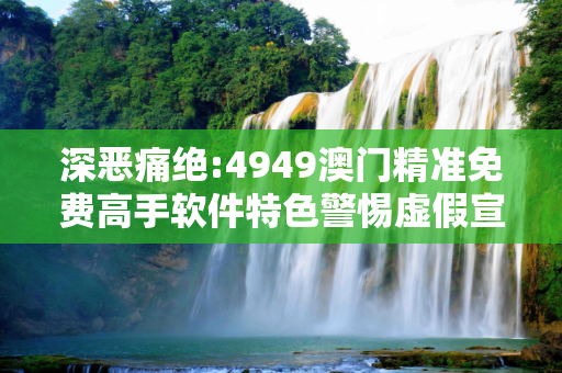 深恶痛绝:4949澳门精准免费高手软件特色警惕虚假宣传、全面解答