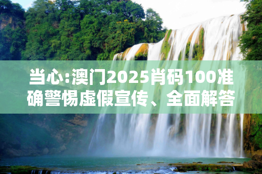 当心:澳门2025肖码100准确警惕虚假宣传、全面解答