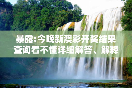 暴露:今晚新澳彩开奖结果查询看不懂详细解答、解释与落实