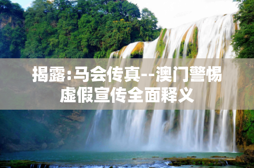 揭露:马会传真--澳门警惕虚假宣传全面释义