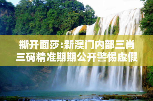 撕开面莎:新澳门内部三肖三码精准期期公开警惕虚假宣传-全面释义