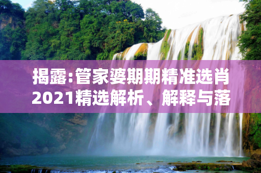 揭露:管家婆期期精准选肖2021精选解析、解释与落实