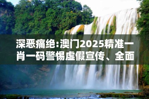深恶痛绝:澳门2025精准一肖一码警惕虚假宣传、全面解答与解释