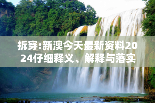 拆穿:新澳今天最新资料2024仔细释义、解释与落实