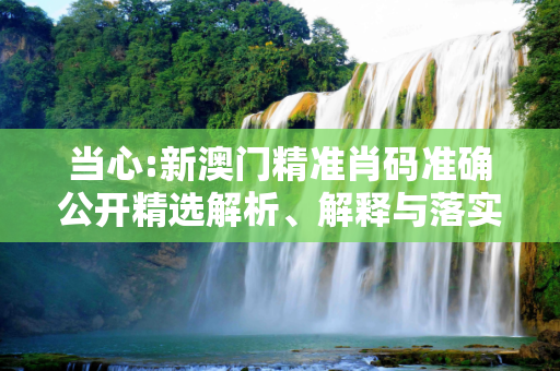 当心:新澳门精准肖码准确公开精选解析、解释与落实