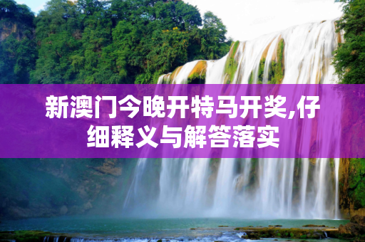 新澳门今晚开特马开奖,仔细释义与解答落实