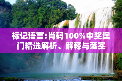 标记语言:肖码100%中奖澳门精选解析、解释与落实