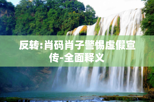 反转:肖码肖子警惕虚假宣传-全面释义