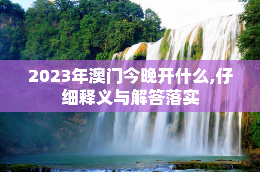 2023年澳门今晚开什么,仔细释义与解答落实