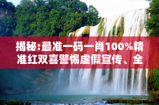 揭秘:最准一码一肖100%精准红双喜警惕虚假宣传、全面解答
