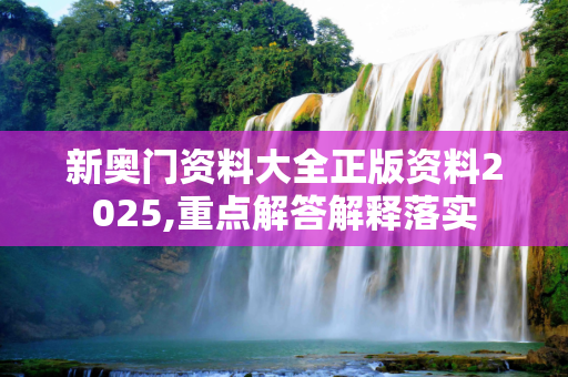 新奥门资料大全正版资料2025,重点解答解释落实