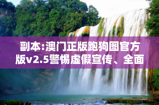 副本:澳门正版跑狗图官方版v2.5警惕虚假宣传、全面解答与解释