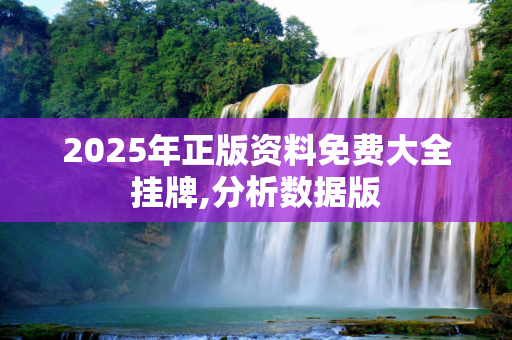 2025年正版资料免费大全挂牌,分析数据版