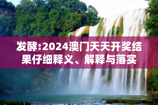 发酵:2024澳门天天开奖结果仔细释义、解释与落实
