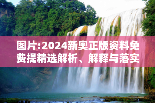 图片:2024新奥正版资料免费提精选解析、解释与落实