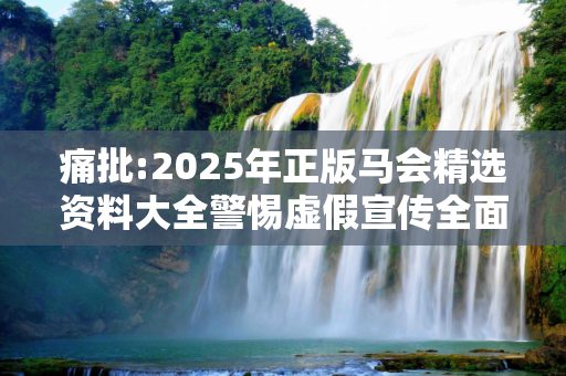 痛批:2025年正版马会精选资料大全警惕虚假宣传全面释义