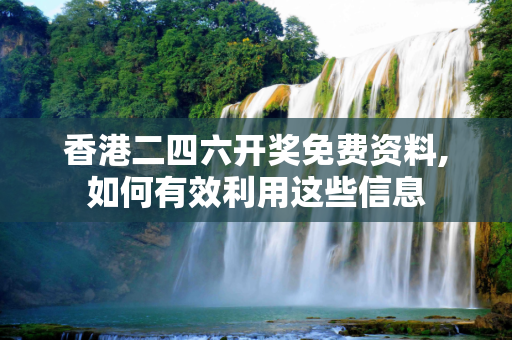 香港二四六开奖免费资料,如何有效利用这些信息