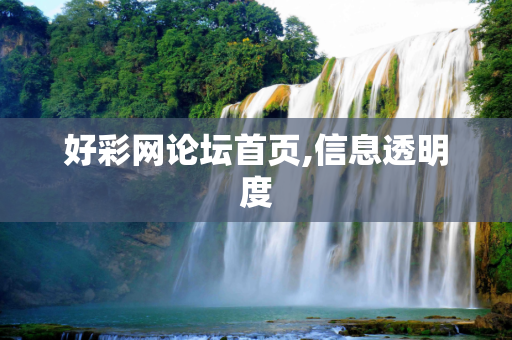 好彩网论坛首页,信息透明度
