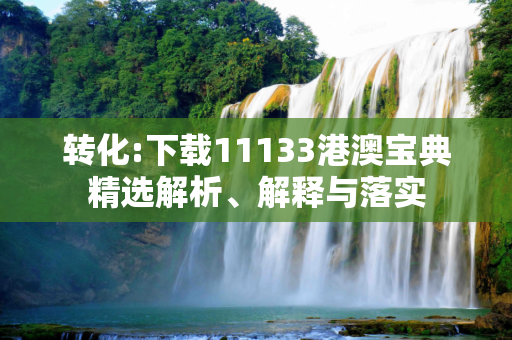 转化:下载11133港澳宝典精选解析、解释与落实