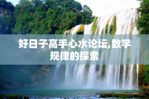 好日子高手心水论坛,数学规律的探索