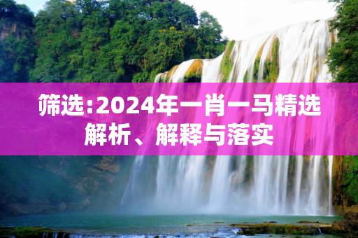 筛选:2024年一肖一马精选解析、解释与落实