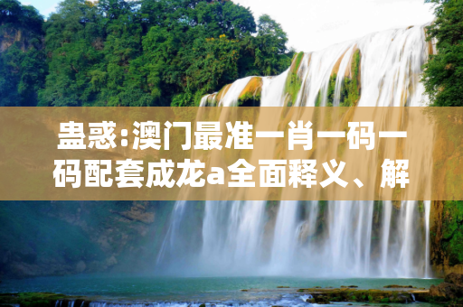 蛊惑:澳门最准一肖一码一码配套成龙a全面释义、解释与落实