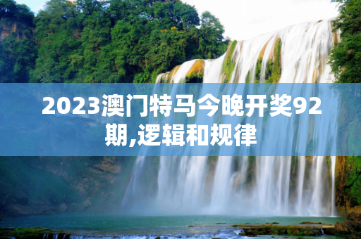 2023澳门特马今晚开奖92期,逻辑和规律