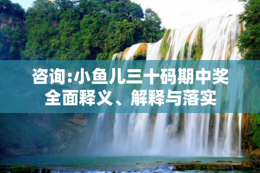 咨询:小鱼儿三十码期中奖全面释义、解释与落实