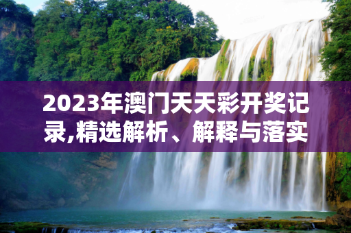 2023年澳门天天彩开奖记录,精选解析、解释与落实