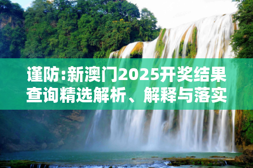谨防:新澳门2025开奖结果查询精选解析、解释与落实