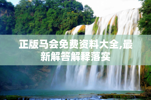 正版马会免费资料大全,最新解答解释落实